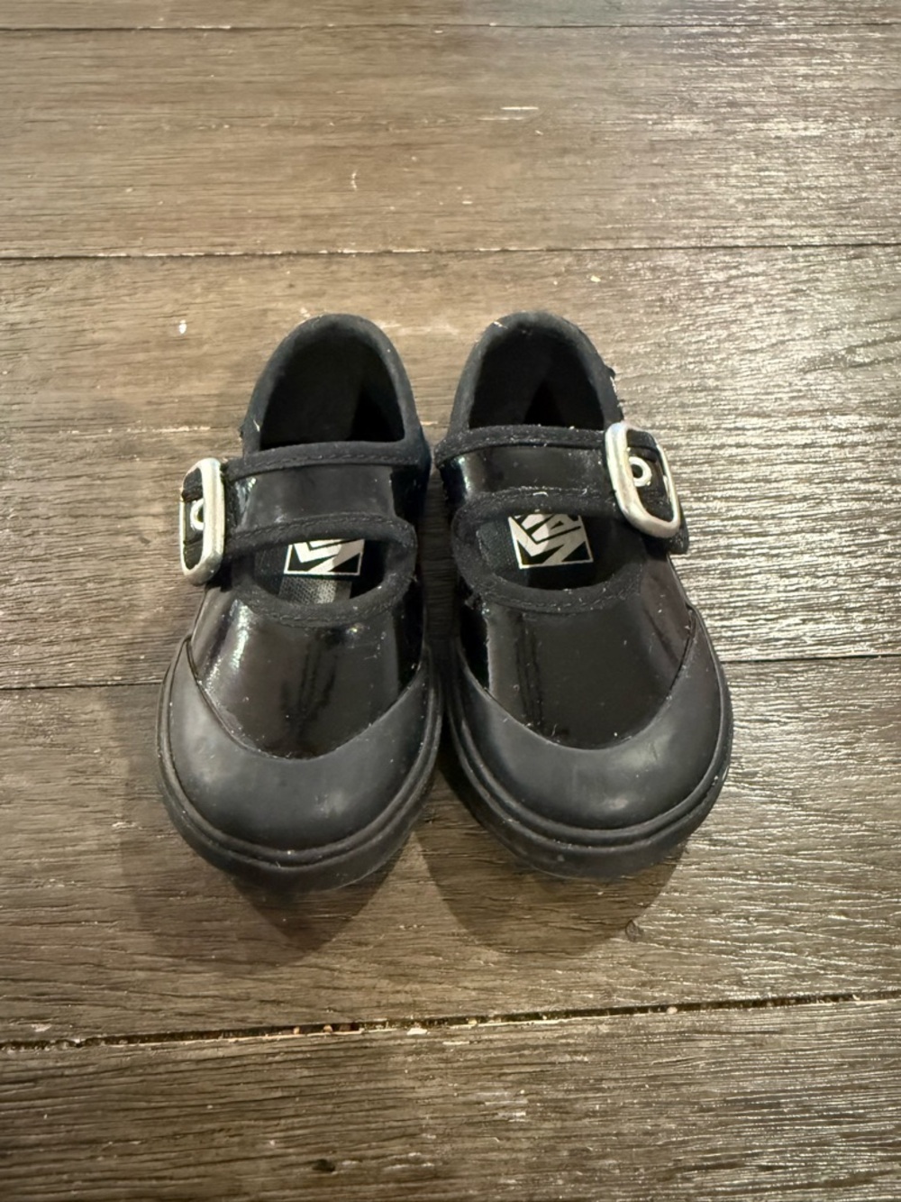 Vans Kids Black Patent Mary Jane with Silver Buckle - Picture 2 of 5